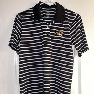 MIZZOU Golf Polo Shirt Mens Size S Small Black White